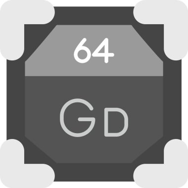 64 Gadolinium Simgesi, Web Kullanımı için Basit Vektör İllüstrasyonu