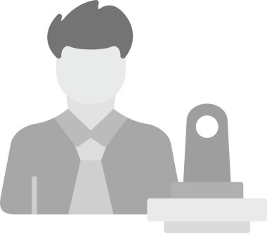 Kullanıcı Damgası Simgesi, Web Kullanımı için Basit Vektör İllüstrasyonu