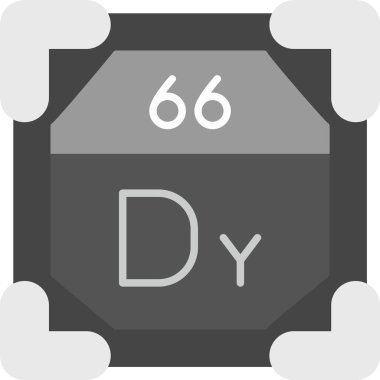 66 Dissprosium Simgesi, Web Kullanımı için Basit Vektör İllüstrasyonu