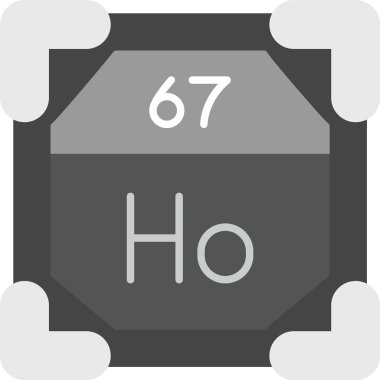67 Holmium Simgesi, Web Kullanımı için Basit Vektör İllüstrasyonu