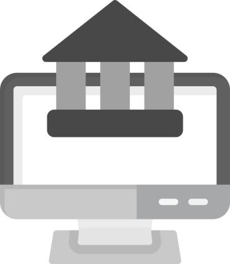 Bankacılık Simgesi, Web Kullanımı için Basit Vektör İllüstrasyonu