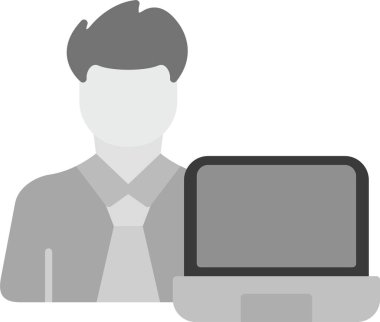 Web Kullanımı için Kullanıcı Dizüstü Simgesi, Basit Vektör İllüstrasyonu