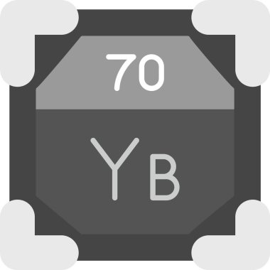 Web Kullanımı için 70 Ytterbium Simgesi, Basit Vektör İllüstrasyonu