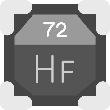 72 Hafniyum Simgesi, Web Kullanımı için Basit Vektör İllüstrasyonu