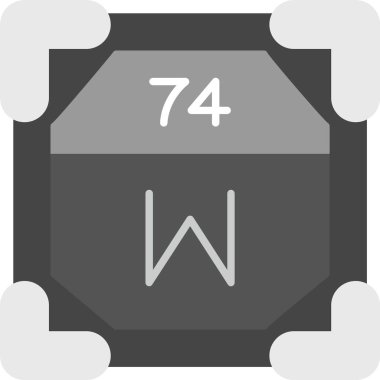 74 Tungsten Simgesi, Web Kullanımı için Basit Vektör İllüstrasyonu