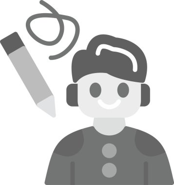 Web Kullanımı için Kullanıcı İmza Simgesi, Basit Vektör İllüstrasyonu