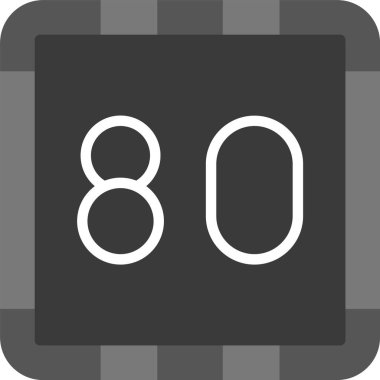 Web Kullanımı için 80. Seksen Simge, Basit Vektör İllüstrasyonu