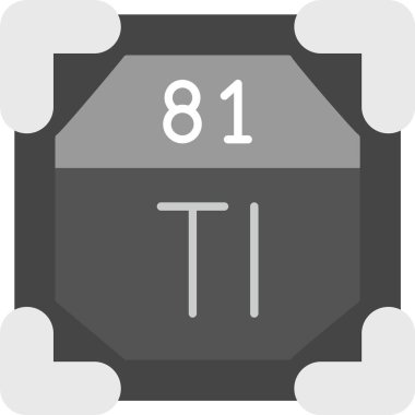 81 Thallium Simgesi, Web Kullanımı için Basit Vektör İllüstrasyonu