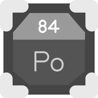 84 Polonyum Simgesi, Web Kullanımı için Basit Vektör İllüstrasyonu