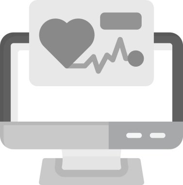 Web Kullanımı için Kalp Hızı Simgesi, Basit Vektör İllüstrasyonu