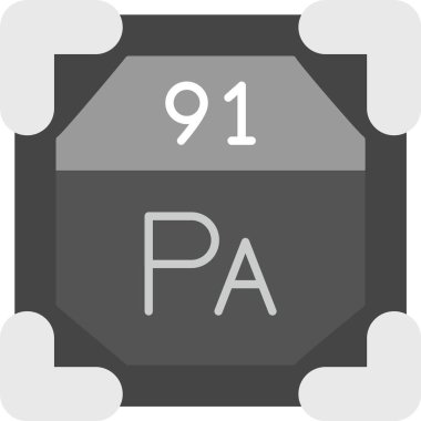 91 Protaktinyum Simgesi, Web Kullanımı için Basit Vektör İllüstrasyonu