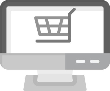 Alışveriş Arabası Simgesi, Web Kullanımı için Basit Vektör İllüstrasyonu