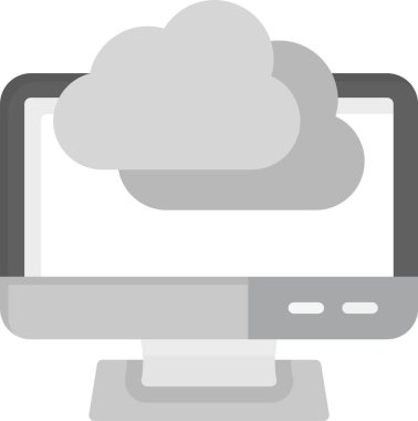 dizüstü bilgisayar bulut simgesi ana hat biçiminde