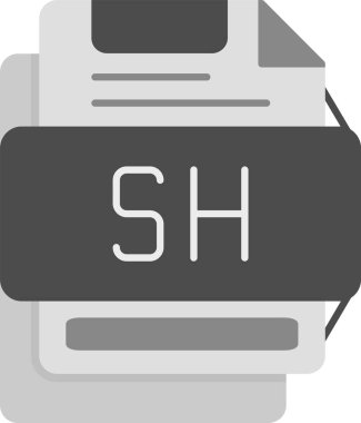 Web Kullanımı için SH Simgesi, Basit Vektör İllüstrasyonu