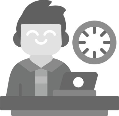 Web Kullanımı için Yönetici Yardımcısı Simgesi, Basit Vektör İllüstrasyonu