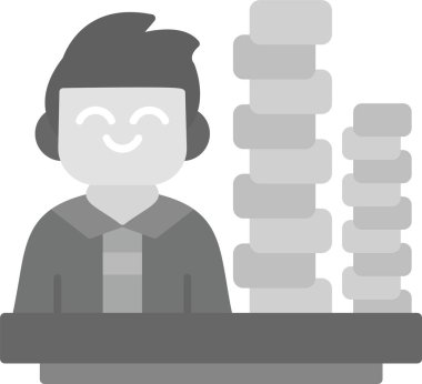 Kütüphaneci Simgesi, Web Kullanımı için Basit Vektör İllüstrasyonu