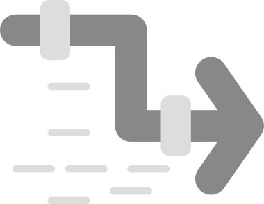 Zigzag Ok Simgesi, Web Kullanımı için Basit Vektör İllüstrasyonu