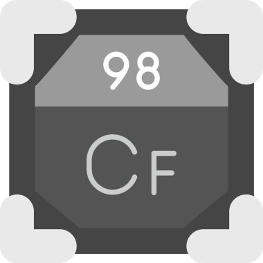 98 Californium Simgesi, Web Kullanımı için Basit Vektör İllüstrasyonu