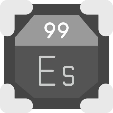 99 Einsteinium Simgesi, Web Kullanımı için Basit Vektör İllüstrasyonu