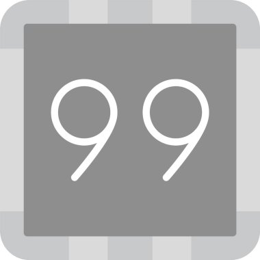 9 9 'un vektör illüstrasyon simgesi