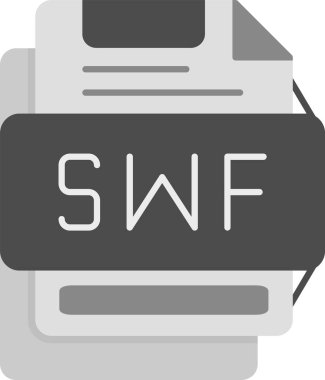 SWF Simgesi, Web Kullanımı için Basit Vektör İllüstrasyonu