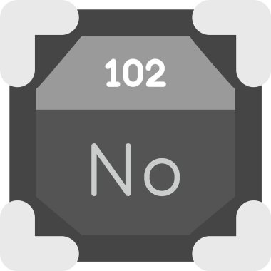 102 Nobelium Simgesi, Web Kullanımı için Basit Vektör İllüstrasyonu
