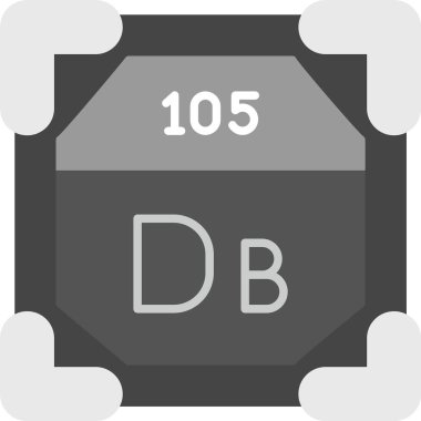 105 Dubnium Simgesi, Web Kullanımı için Basit Vektör İllüstrasyonu