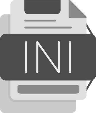 Web Kullanımı için INI Simgesi, Basit Vektör İllüstrasyonu