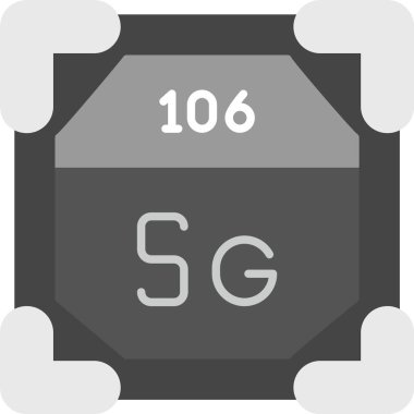 106 Seaborgium Simgesi, Web Kullanımı için Basit Vektör İllüstrasyonu