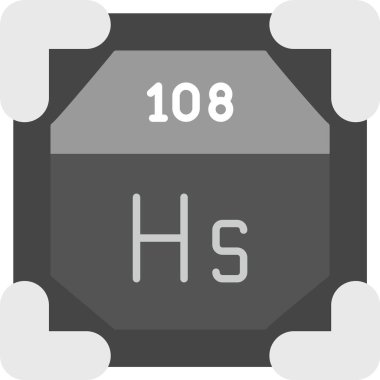 108 Hassium Simgesi, Web Kullanımı için Basit Vektör İllüstrasyonu