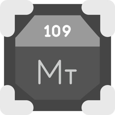 109 Meitnerium Simgesi, Web Kullanımı için Basit Vektör İllüstrasyonu