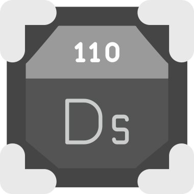 110 Darmstadtium Simgesi, Web Kullanımı için Basit Vektör İllüstrasyonu