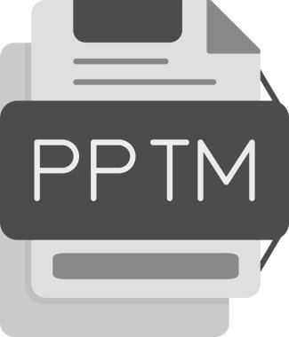 PPTM Simgesi, Web Kullanımı için Basit Vektör İllüstrasyonu