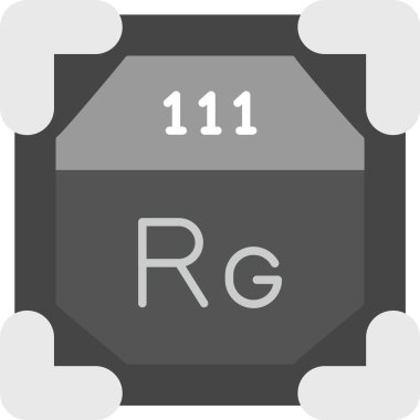 111 Roentgenium Simgesi, Web Kullanımı için Basit Vektör İllüstrasyonu