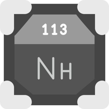 113 Nihonyum Simgesi, Web Kullanımı için Basit Vektör İllüstrasyonu