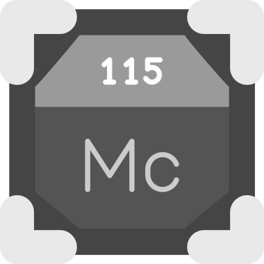 115 Moscovium Simgesi, Web Kullanımı için Basit Vektör İllüstrasyonu