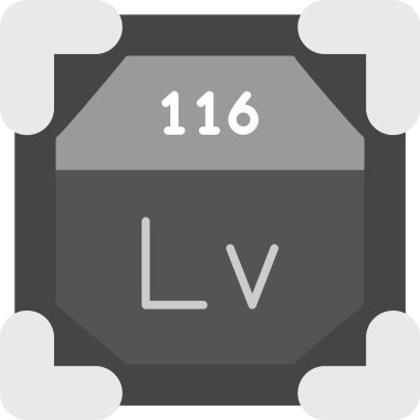 116 Livermorium Simgesi, Web Kullanımı için Basit Vektör İllüstrasyonu