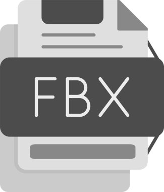 Web Kullanımı için FBX Simgesi, Basit Vektör İllüstrasyonu