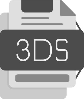 Web Kullanımı için 3DS Simgesi, Basit Vektör İllüstrasyonu