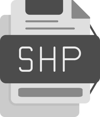 Web Kullanımı için SHP Simgesi, Basit Vektör İllüstrasyonu