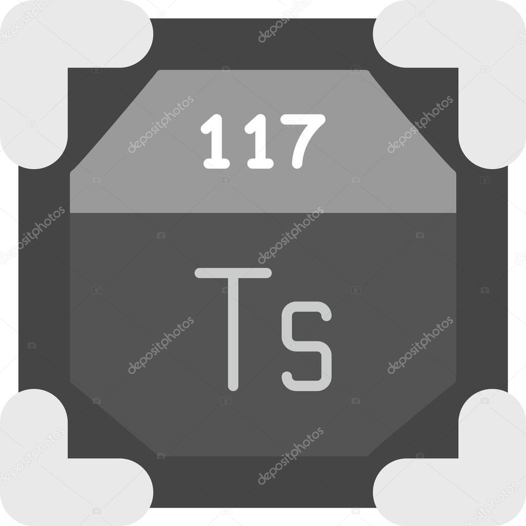 117 Tennessine Icon, Simple Vector Illustration For Web Use