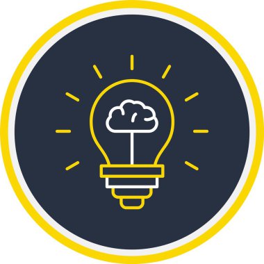 Web Kullanımı için Yaratıcı Düşünce Simgesi, Vektör İllüstrasyonu