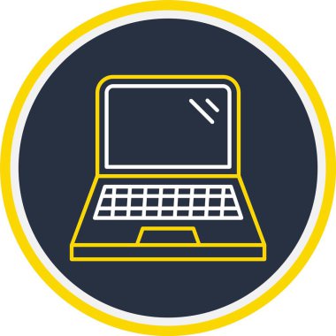 Web Kullanımı için dizüstü bilgisayar simgesi, Vektör İllüstrasyonu