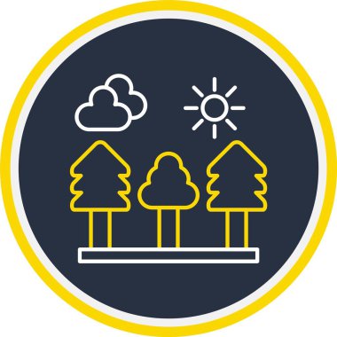 Ağaç Simgesi, Web Kullanımı için Vektör İllüstrasyonu