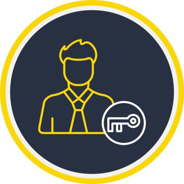 Web Kullanımı için Kullanıcı Anahtarı Simgesi, Vektör İllüstrasyonu