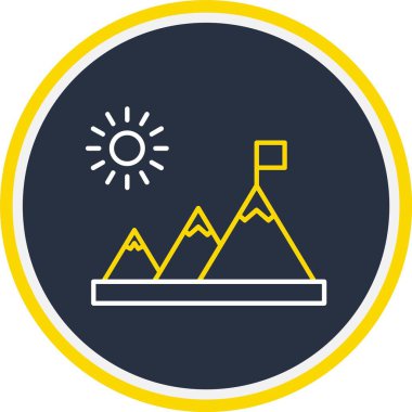 Web Kullanımı için Dağlar Simgesi, Vektör İllüstrasyonu