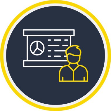 Web Kullanımı için Sunum Simgesi, Vektör İllüstrasyonu