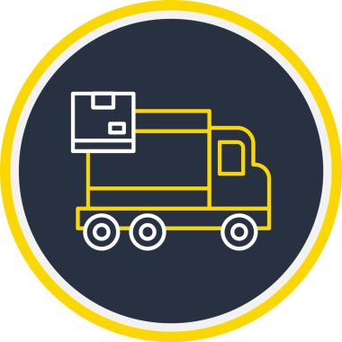 Web Kullanımı için Vektör İllüstrasyonu, Kamyon Simgesi Teslim Et