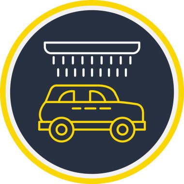 Otomobil Yıkama Simgesi, Web Kullanımı için Vektör İllüstrasyonu