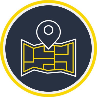 Web Kullanımı için Harita Simgesi, Vektör İllüstrasyonu